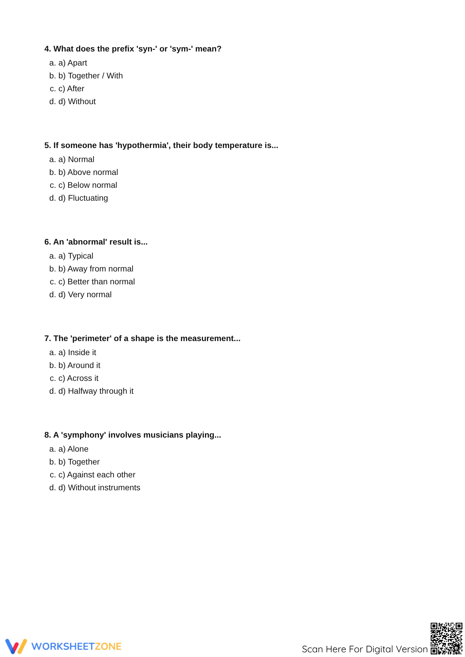 Prefix Meanings Quiz - Part 2: Hypo-, Ab-, Peri-, and Syn- - Page 2