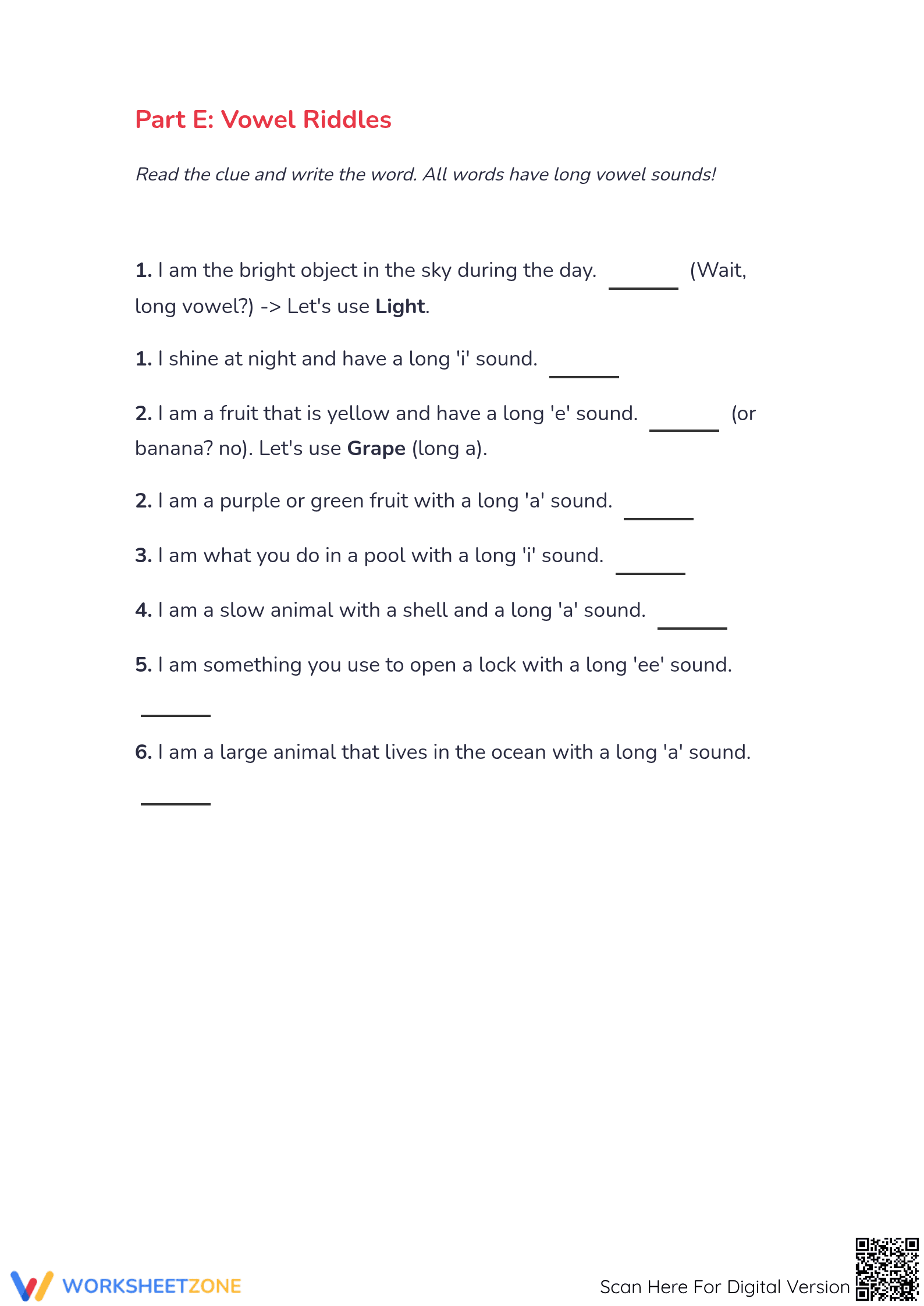 Matching Vowel Sounds - Part 2: Long Vowels and Vowel Teams Worksheet - Page 4