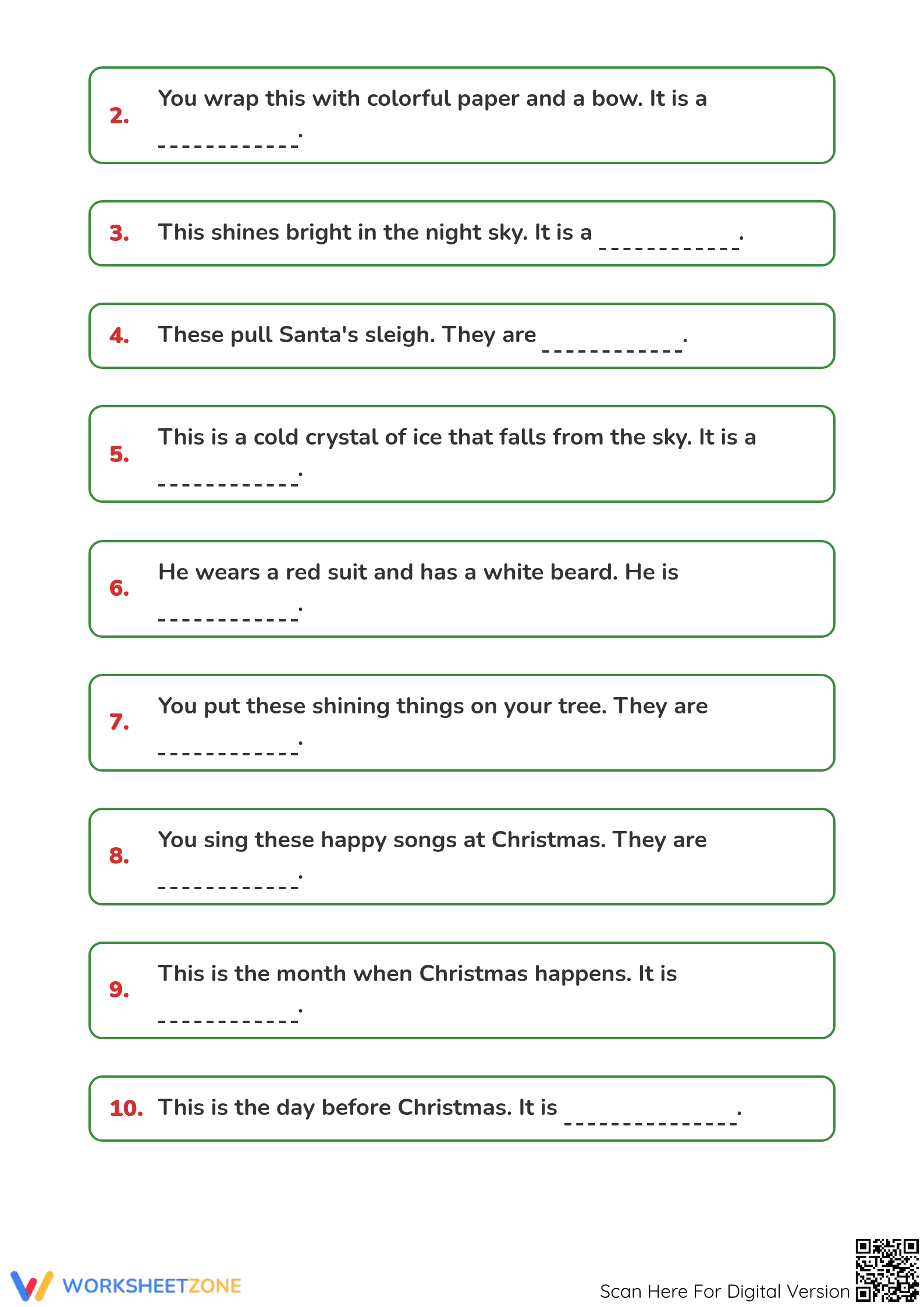Christmas Vocabulary Quiz - Part 2: Festive Reading & Word Practice - Page 3
