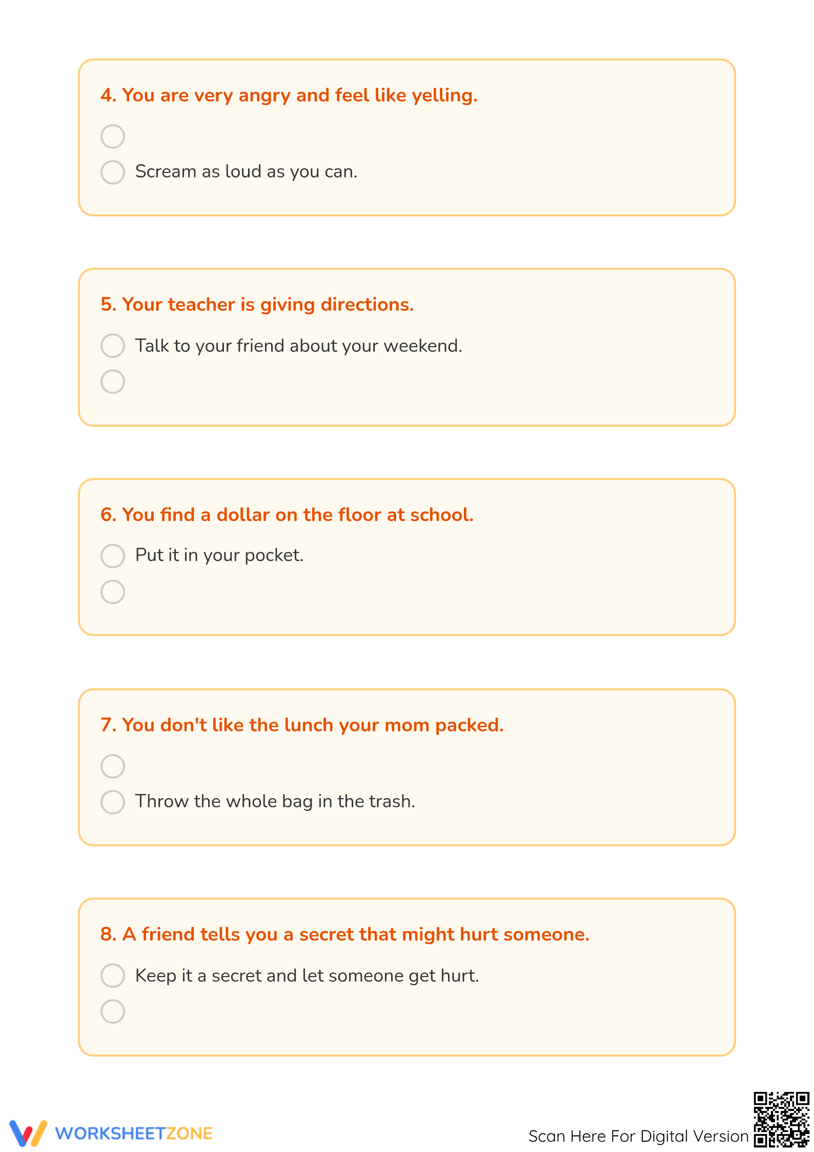 Good or Bad Choices Coloring Worksheet – Learn Classroom Behavior - Page 2