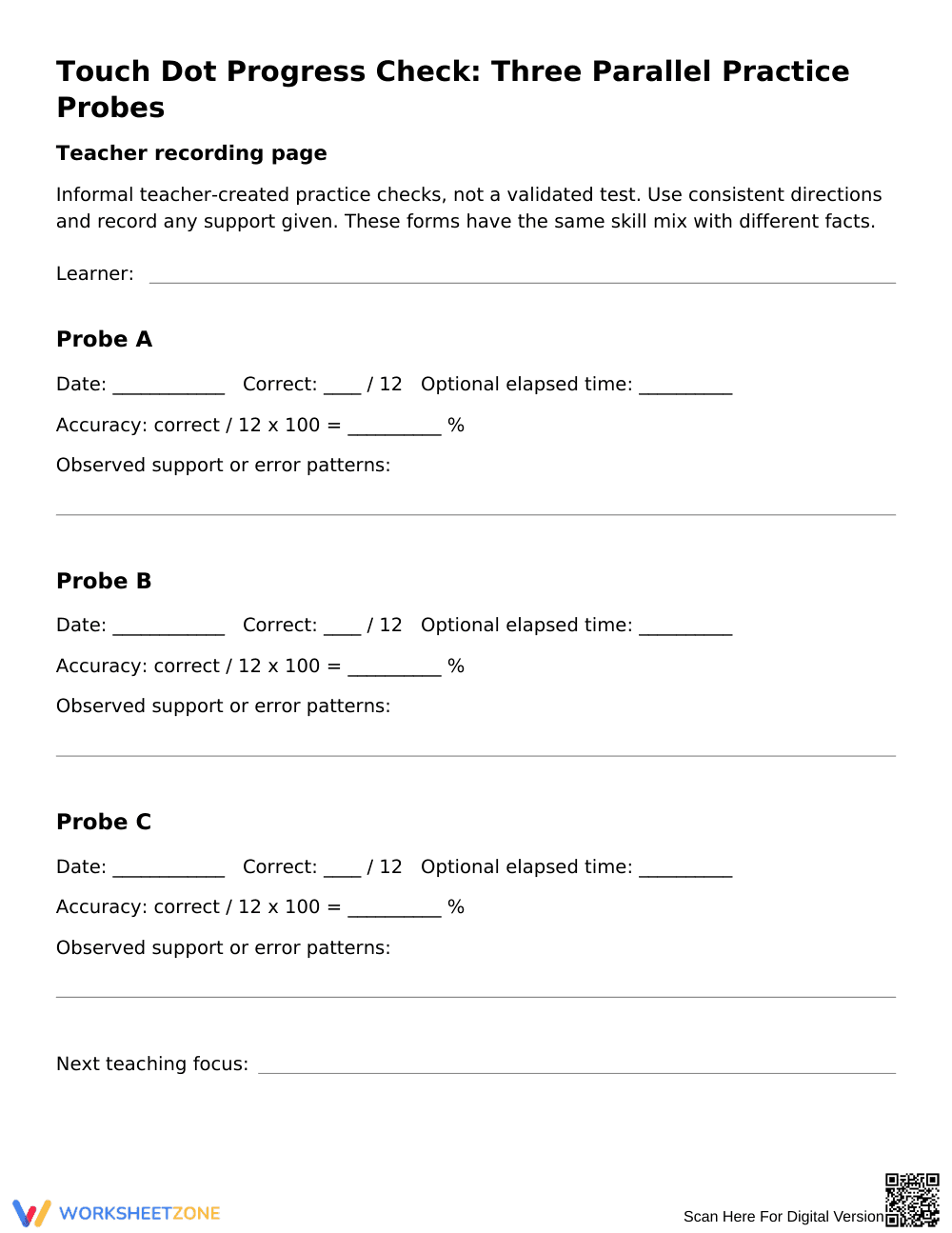 Grade 1 Touch Dot Math — Printable No-Prep Worksheet - Page 4