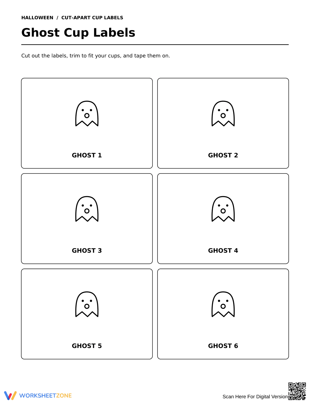 Ghost Cup Knockdown Game — Printable Math Activity - Page 2