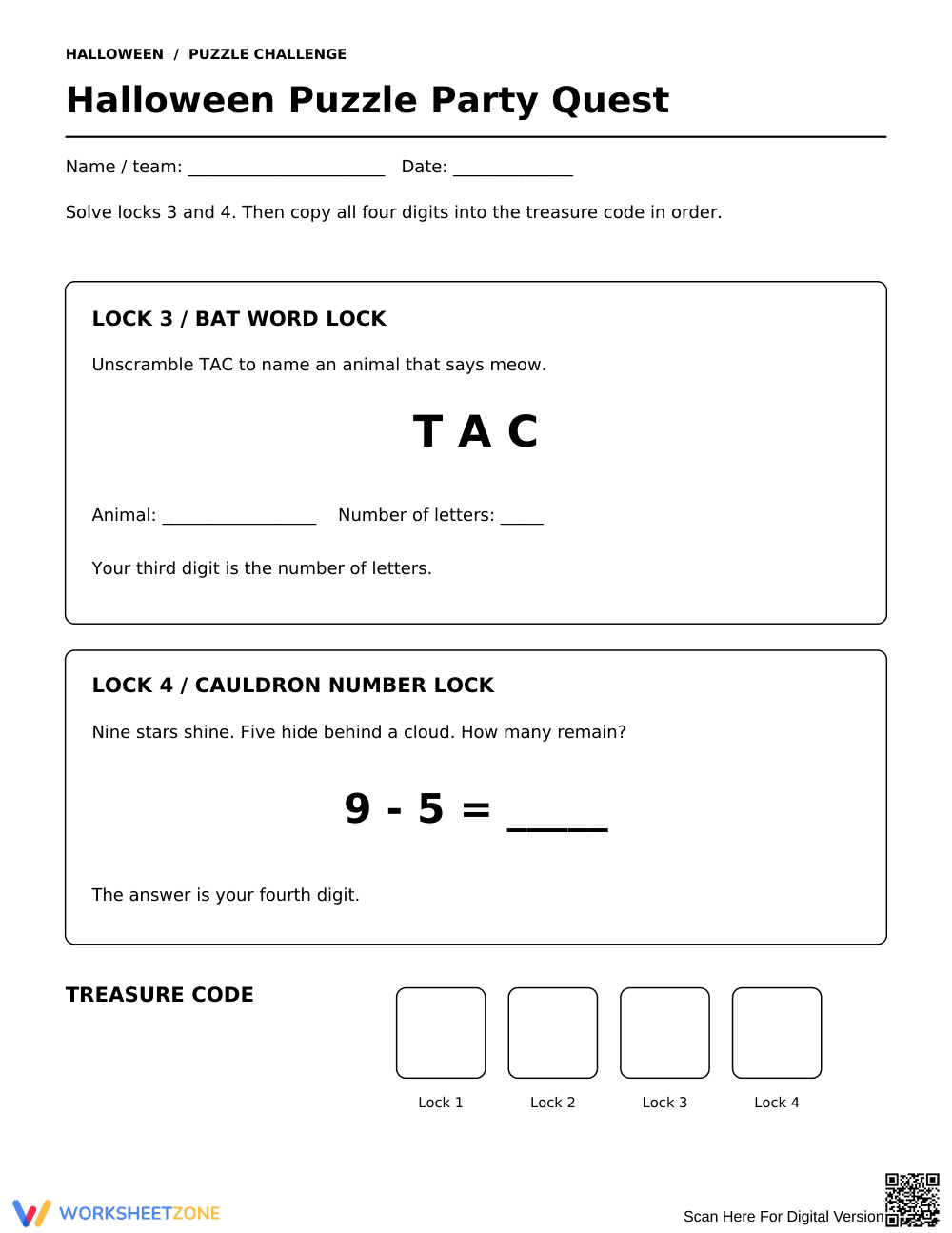 Grade 1 Halloween Math Quest — Printable Activity - Page 2