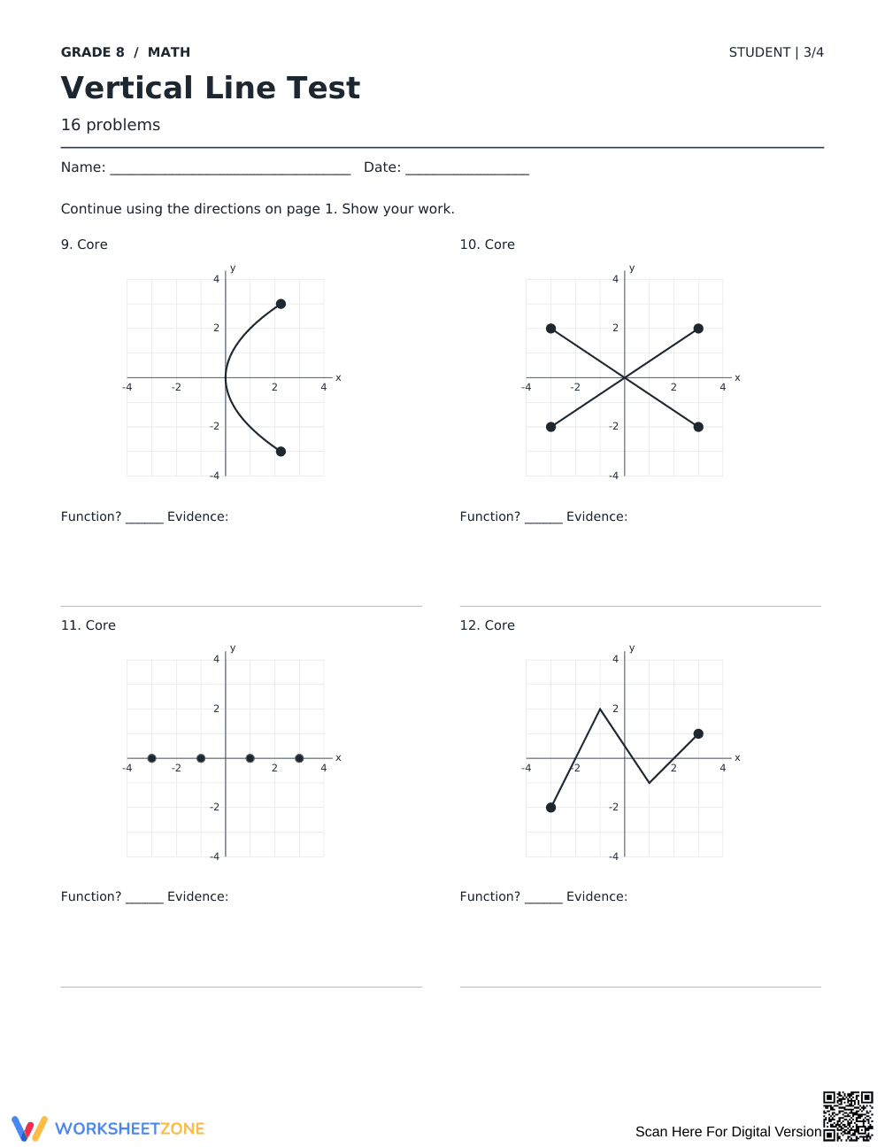 Vertical Line Test Printable | Grade 8 Math - Page 3
