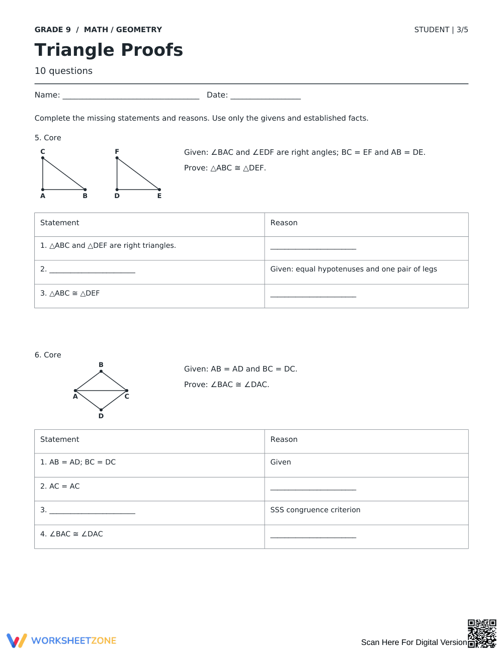 Triangle Proofs Worksheet | Grade 9 Math Ready - Page 3