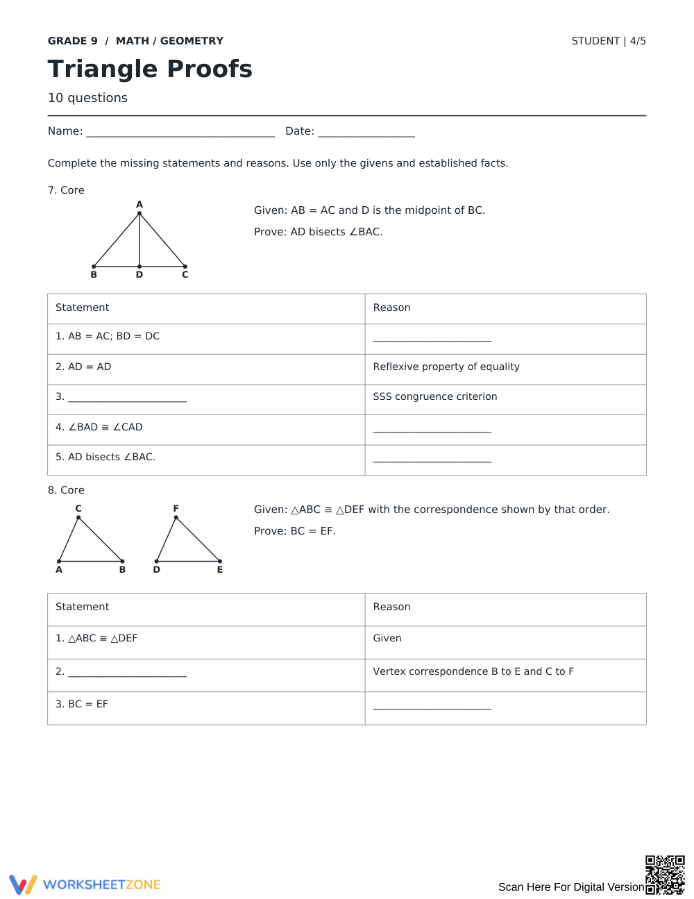 Triangle Proofs Worksheet | Grade 9 Math Ready - Page 4