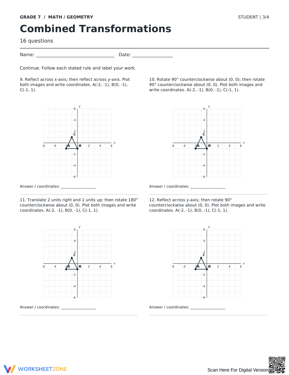 Combined Transformations Printable | Grade 7 Math - Page 3