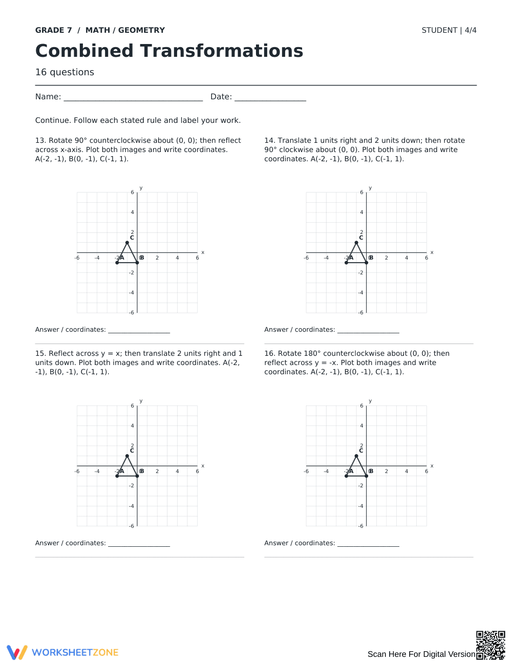 Combined Transformations Printable | Grade 7 Math - Page 4