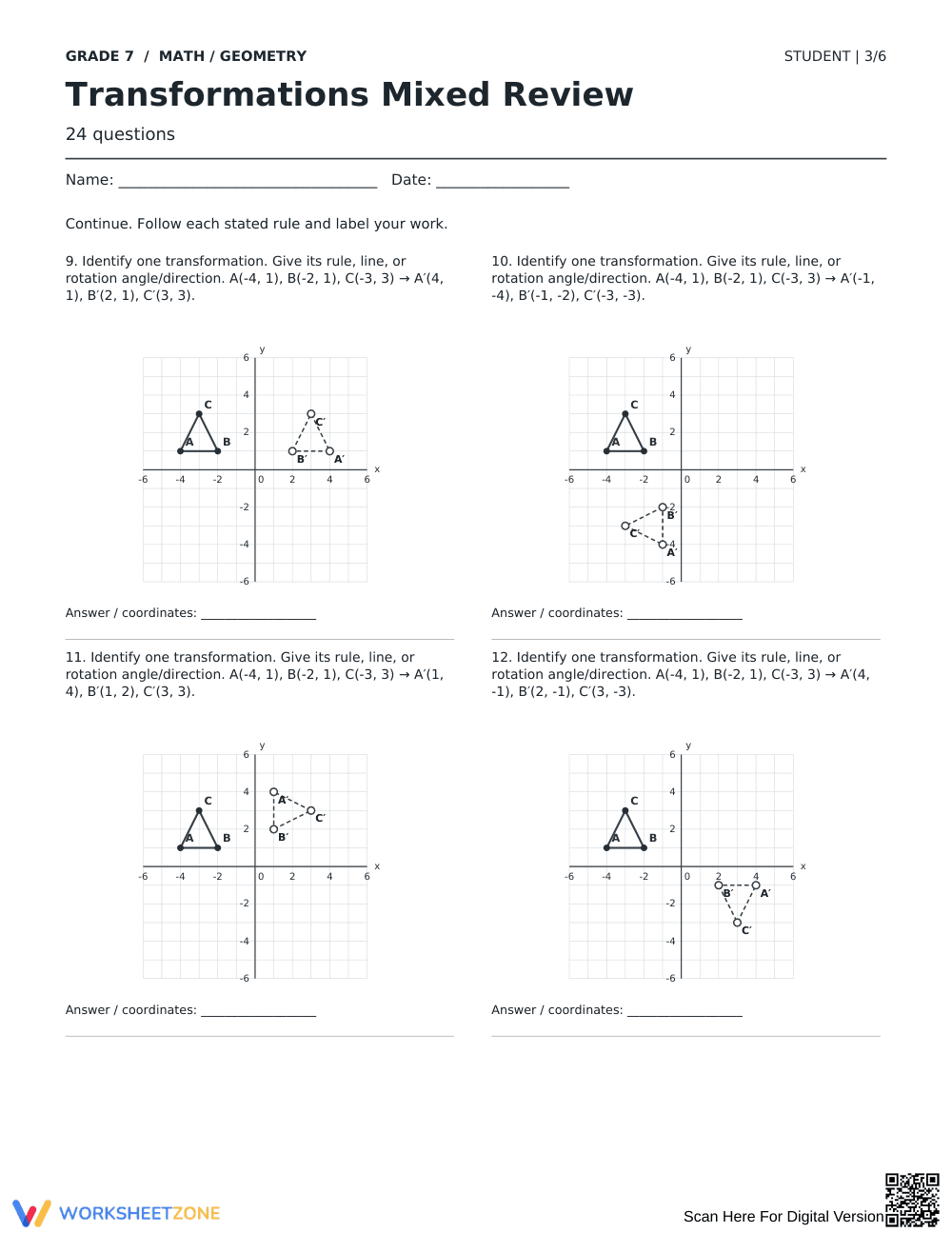 Transformations Practice Worksheet | Grade 7 Ready - Page 3