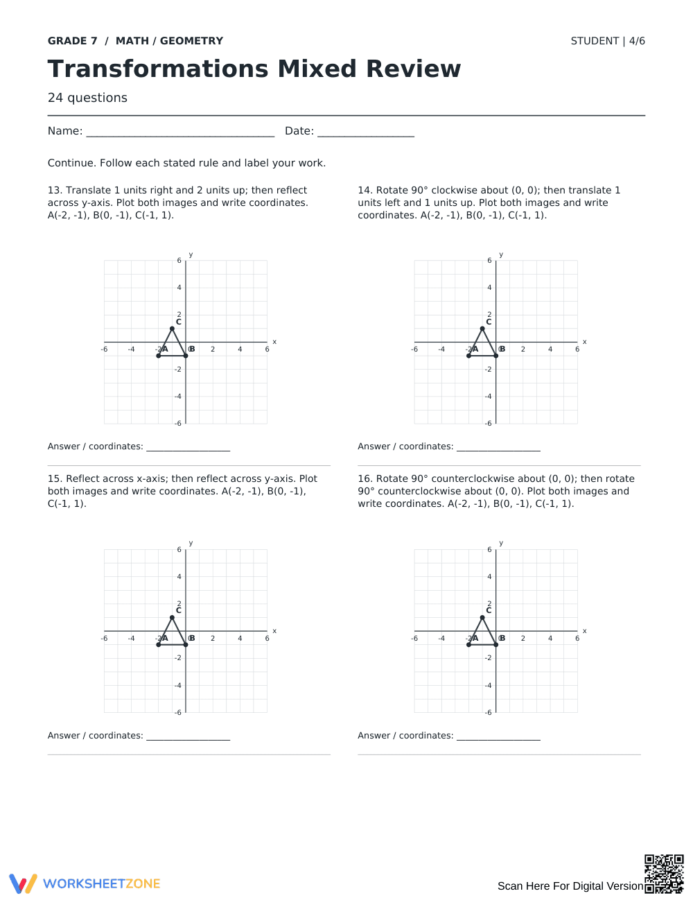 Transformations Practice Worksheet | Grade 7 Ready - Page 4
