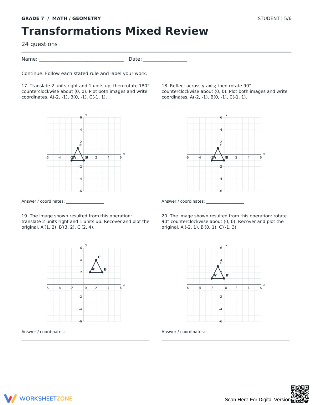Transformations Practice Worksheet | Grade 7 Ready - Page 5