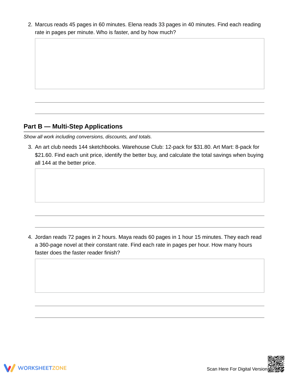 Complete Better Buy Decisions Worksheet | Grade 6 Math - Page 2