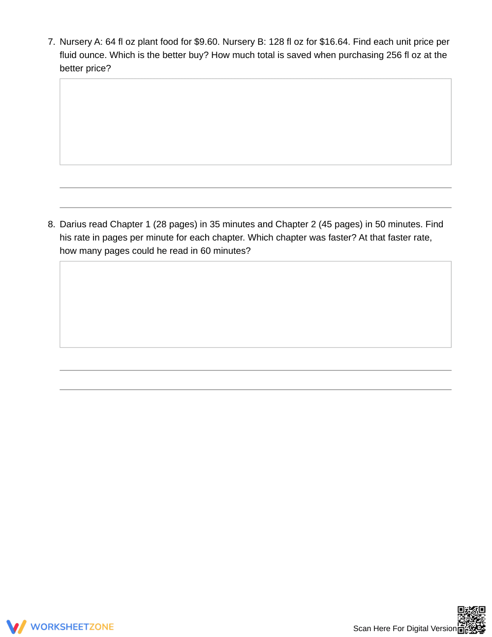 Complete Better Buy Decisions Worksheet | Grade 6 Math - Page 4