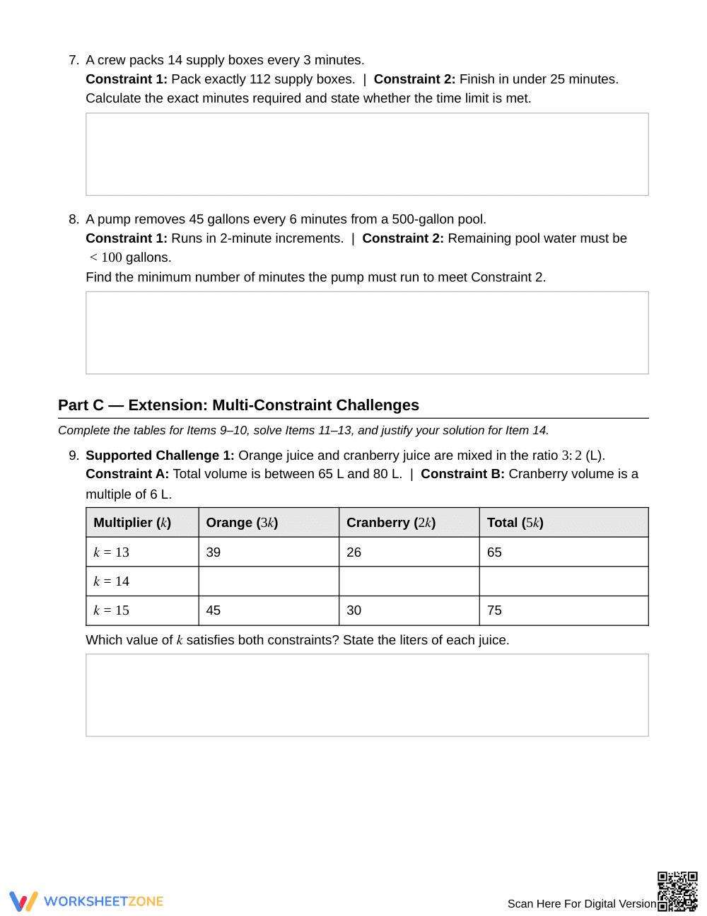 Essential Two-Constraint Ratios Worksheet | Grade 6 Math - Page 3