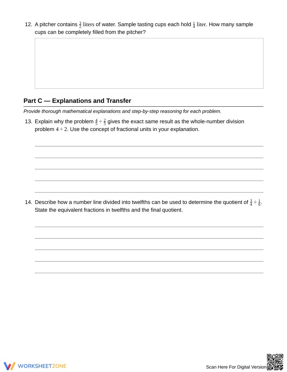 Essential Fraction Division Worksheet | Grade 6 Math - Page 4