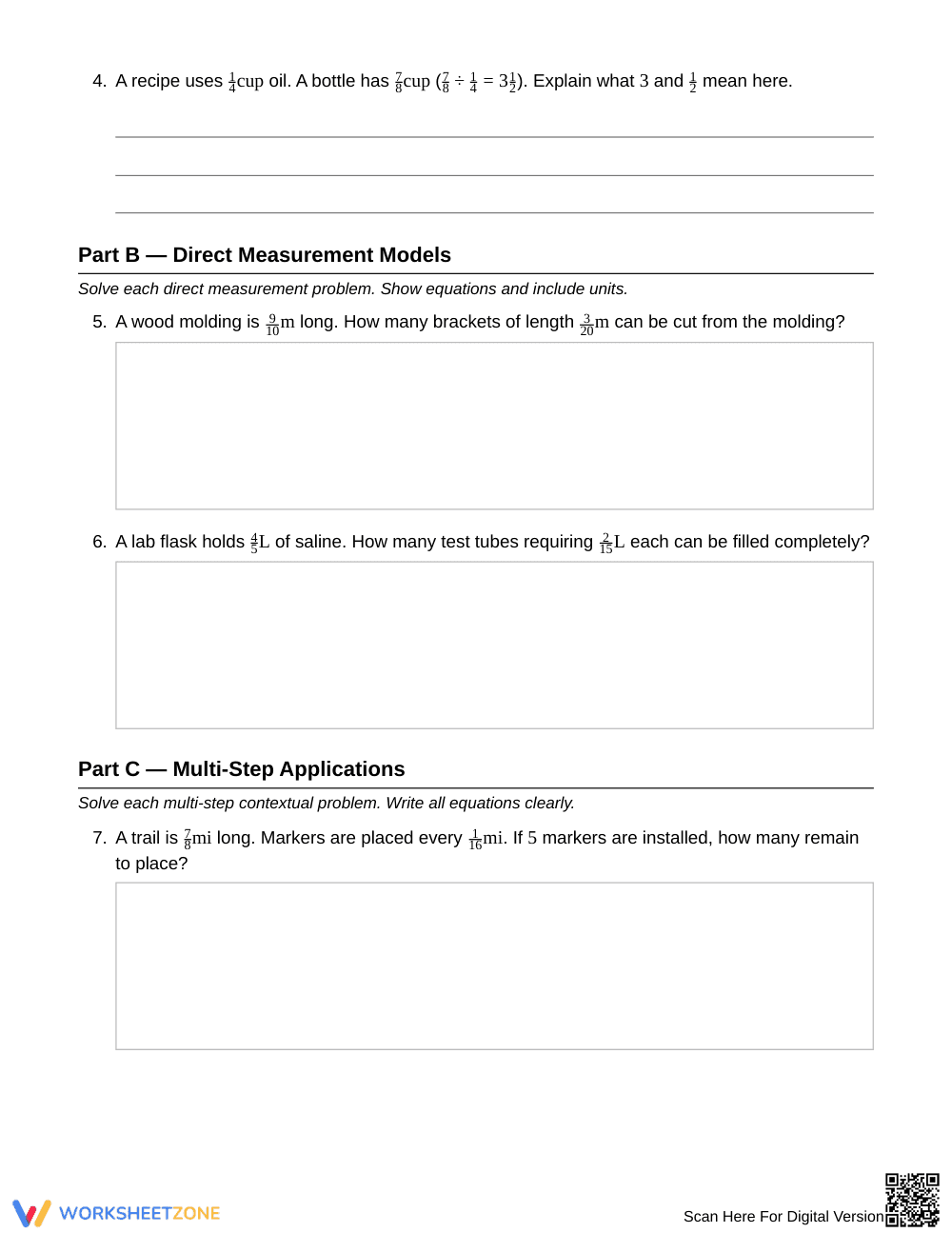 Essential Measurement Division Worksheet | Grade 6 Math - Page 2