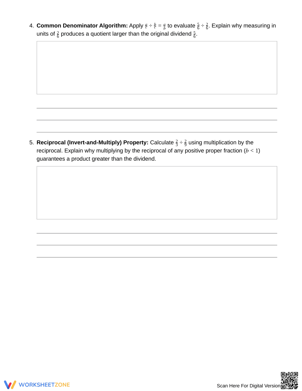 Proven Fraction Division Reasoning Worksheet | Grade 6 Math - Page 3