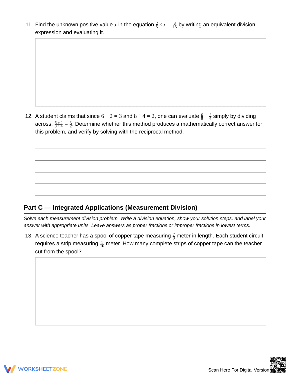 Essential Fraction Division Worksheet | Grade 6 Math - Page 4