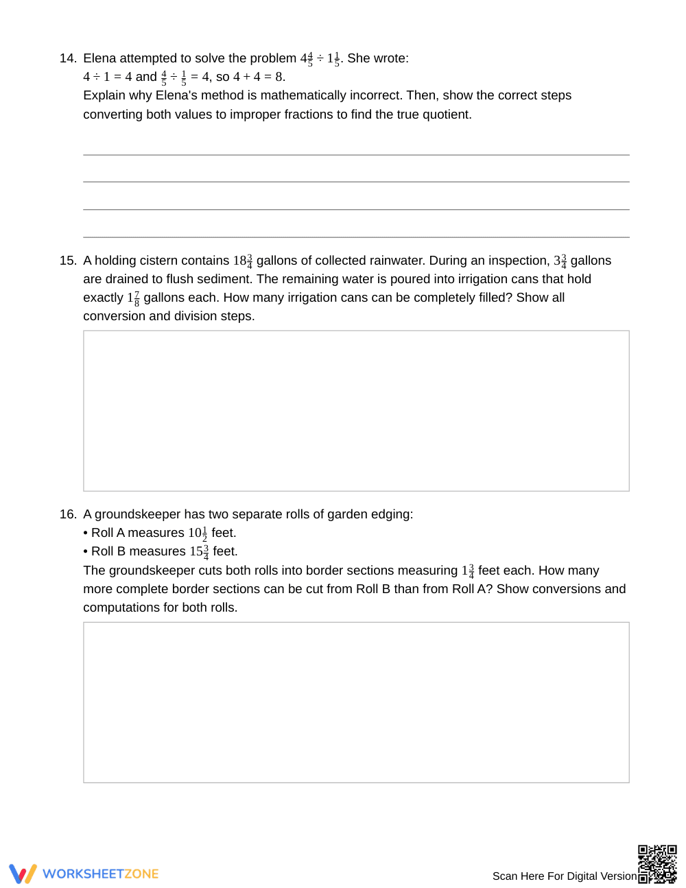 Essential Mixed Number Division Worksheet | Grade 6 Math - Page 5