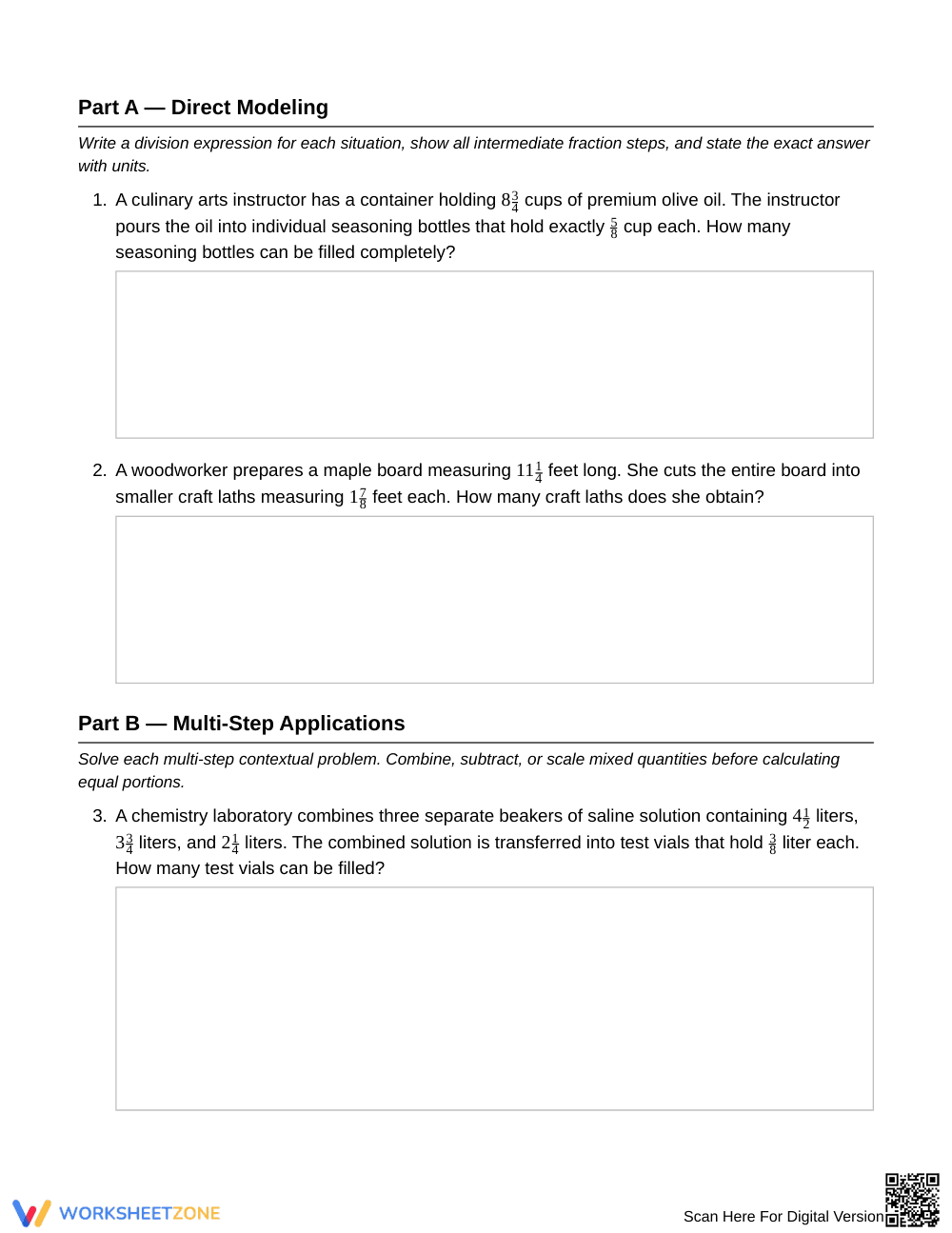Complete Dividing Mixed Numbers Worksheet | Grade 6 Math - Page 2