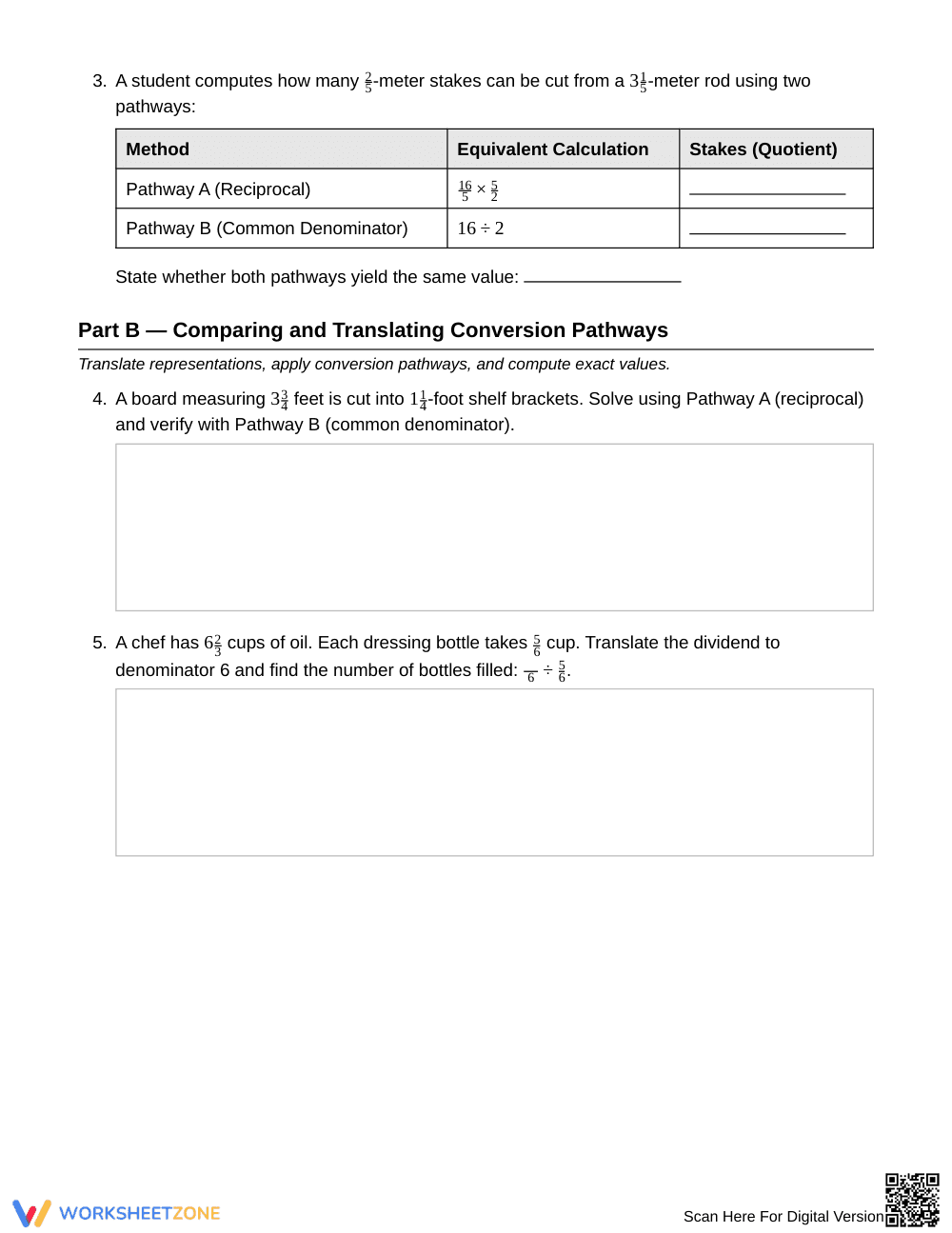 Complete Dividing Mixed Numbers Worksheet | Grade 6 Math - Page 2