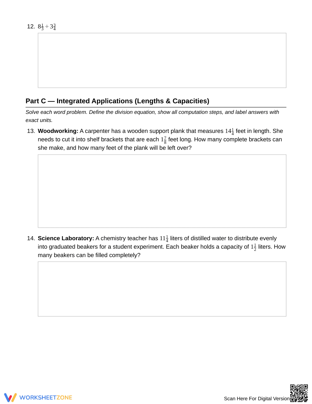 Complete Dividing Mixed Numbers Worksheet | Grade 6 Math - Page 4
