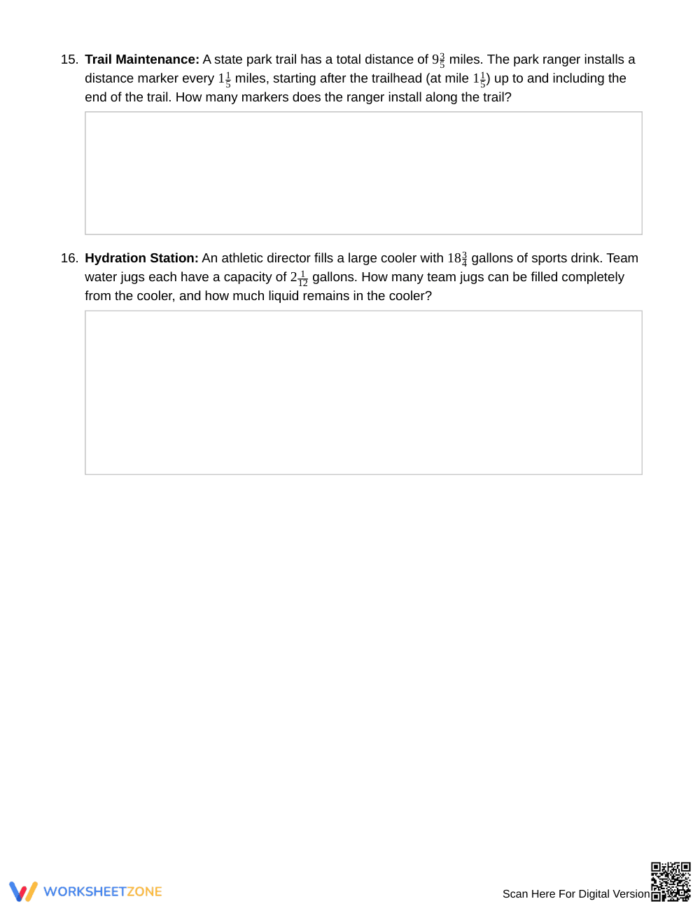 Complete Dividing Mixed Numbers Worksheet | Grade 6 Math - Page 5