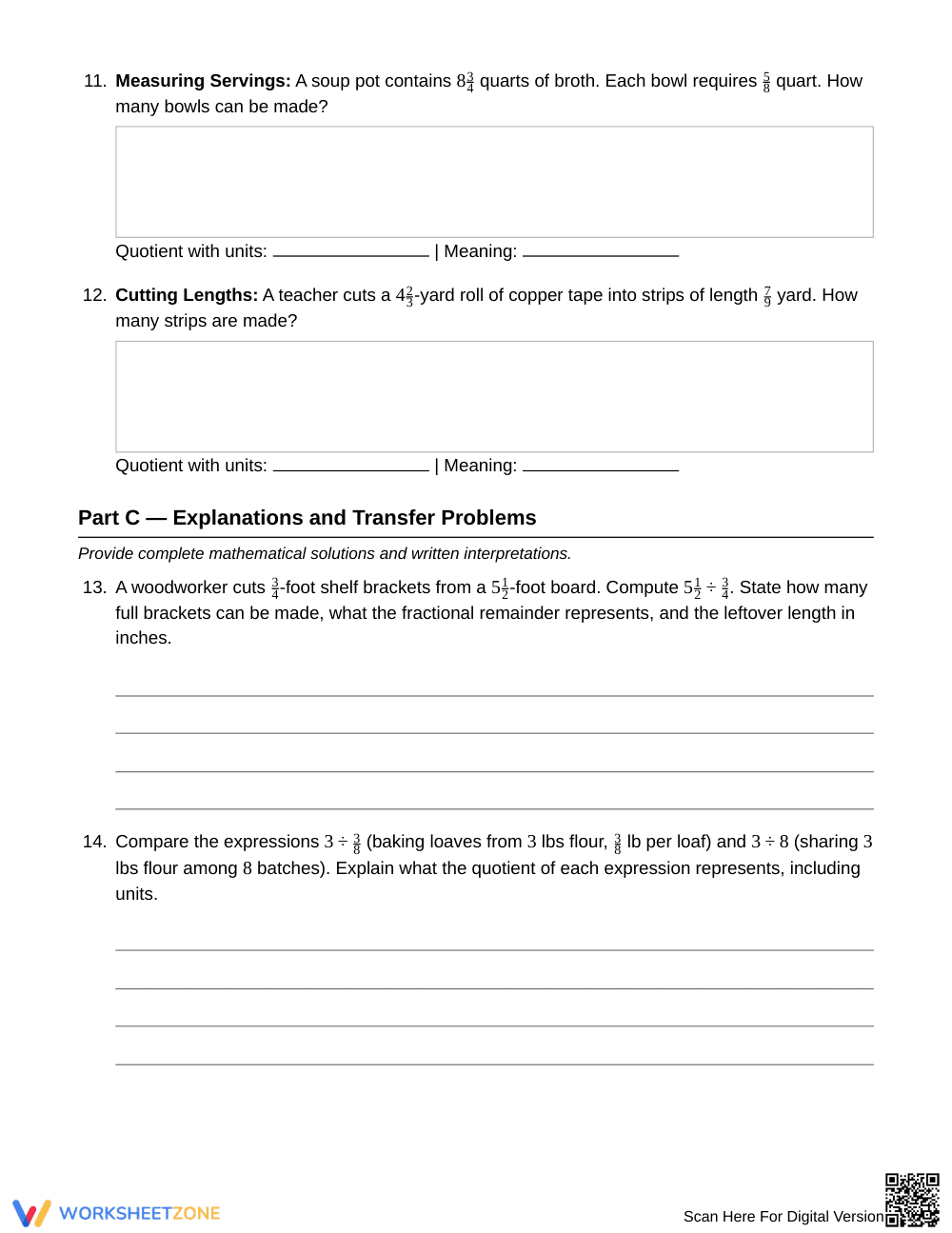 Essential Interpreting Quotients Worksheet | Grade 6 Math - Page 4