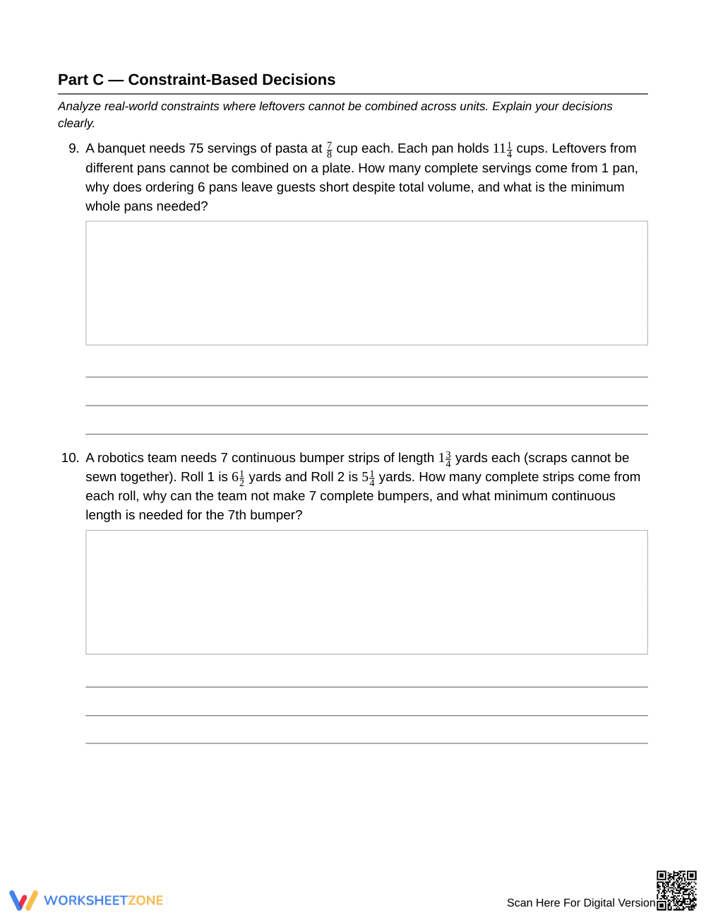 Complete Fraction Portions Worksheet | Grade 6 Math - Page 5