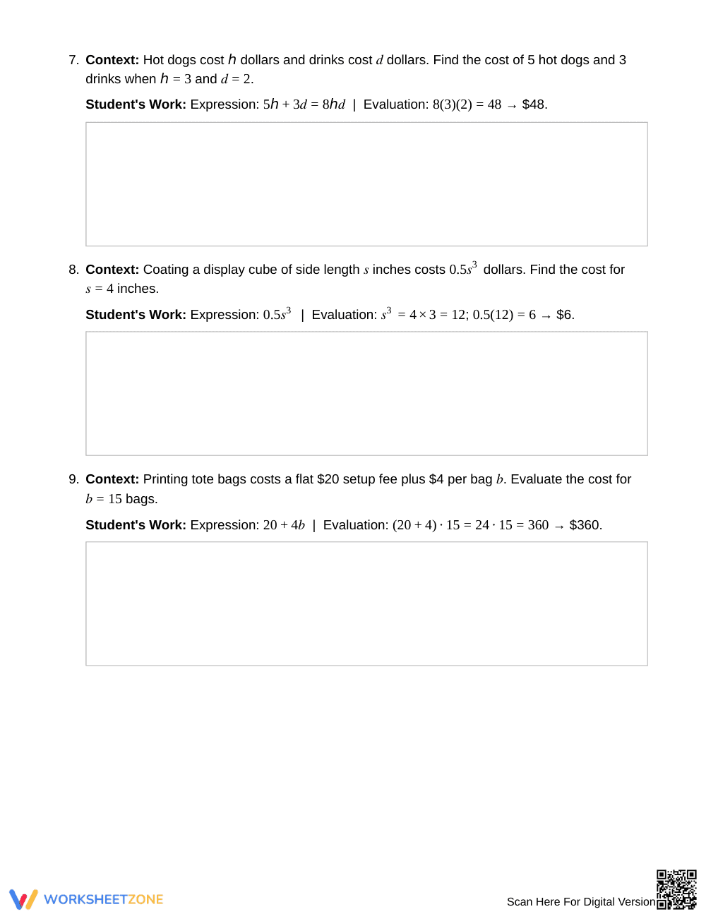 Aligned Algebraic Error Analysis Worksheet | Grade 6 Math - Page 4