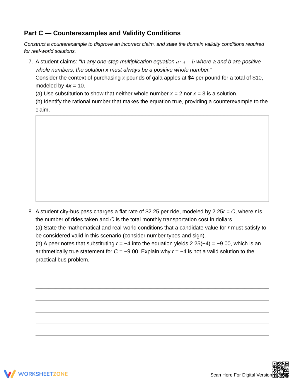 Essential Justifying Solutions Worksheet | Grade 6 Math - Page 5