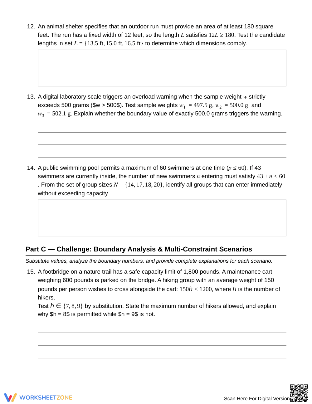 Ready Inequality Constraints Worksheet | Grade 6 Math - Page 4