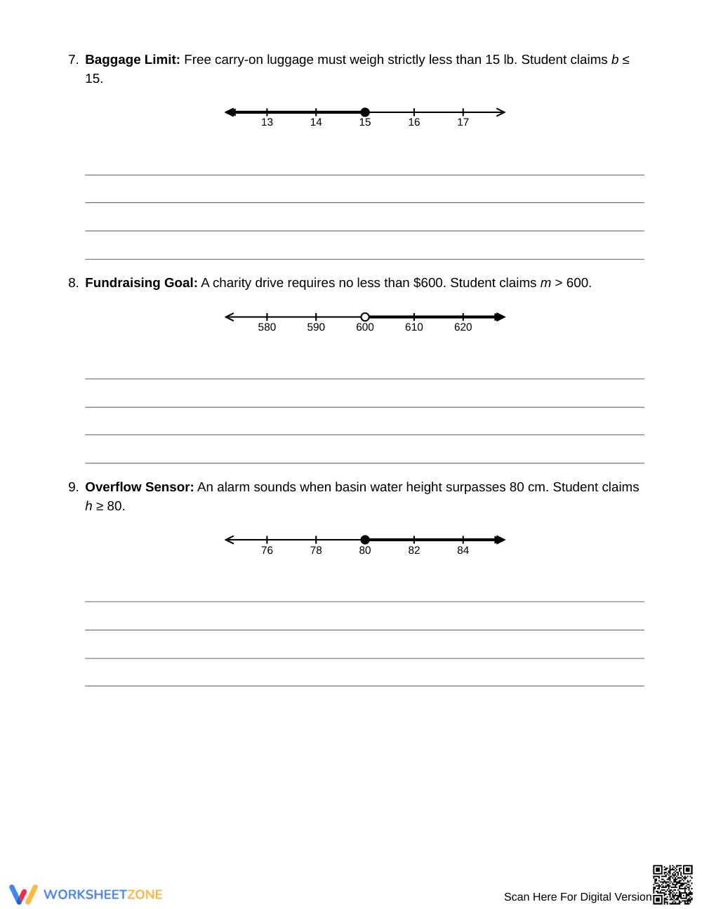 Essential Inequality Endpoints Worksheet | Grade 6 Math - Page 4