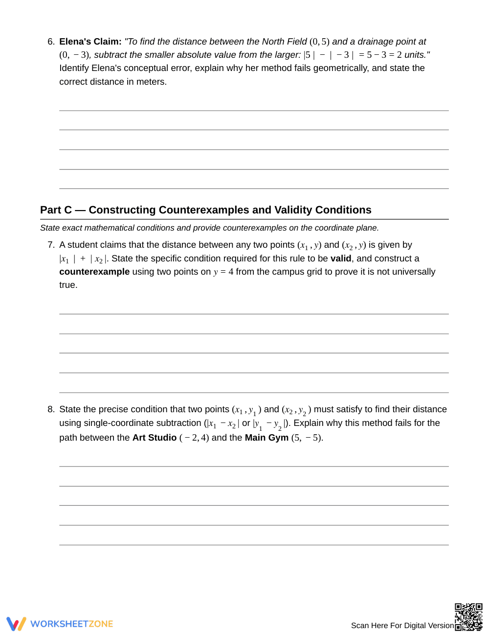 Essential Coordinate Distance Worksheet | Grade 6 Math - Page 4
