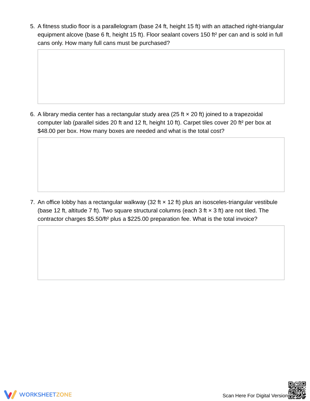 Essential Area of Composite Floors Worksheet | Grade 6 Math - Page 3
