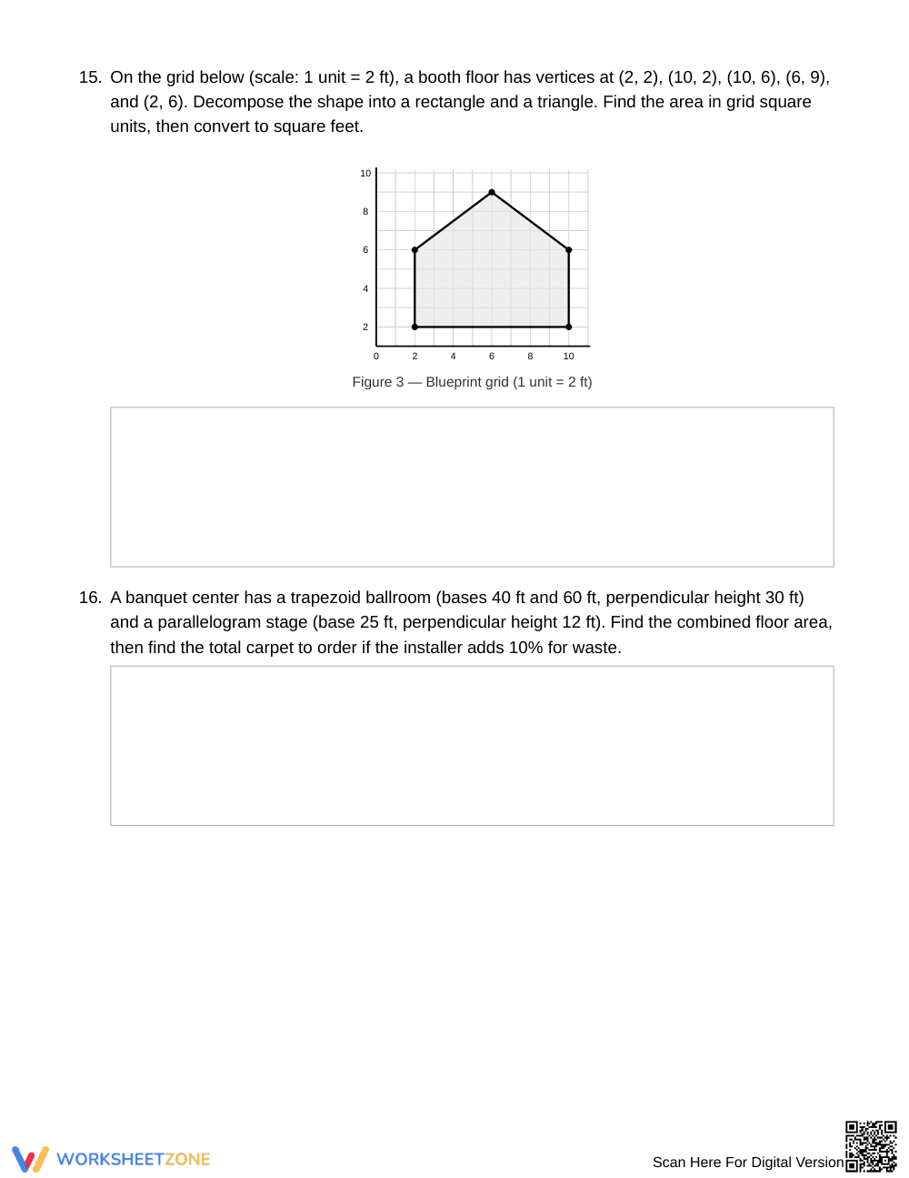 Complete Composite Figures Area Worksheet | Grade 6 Math - Page 6