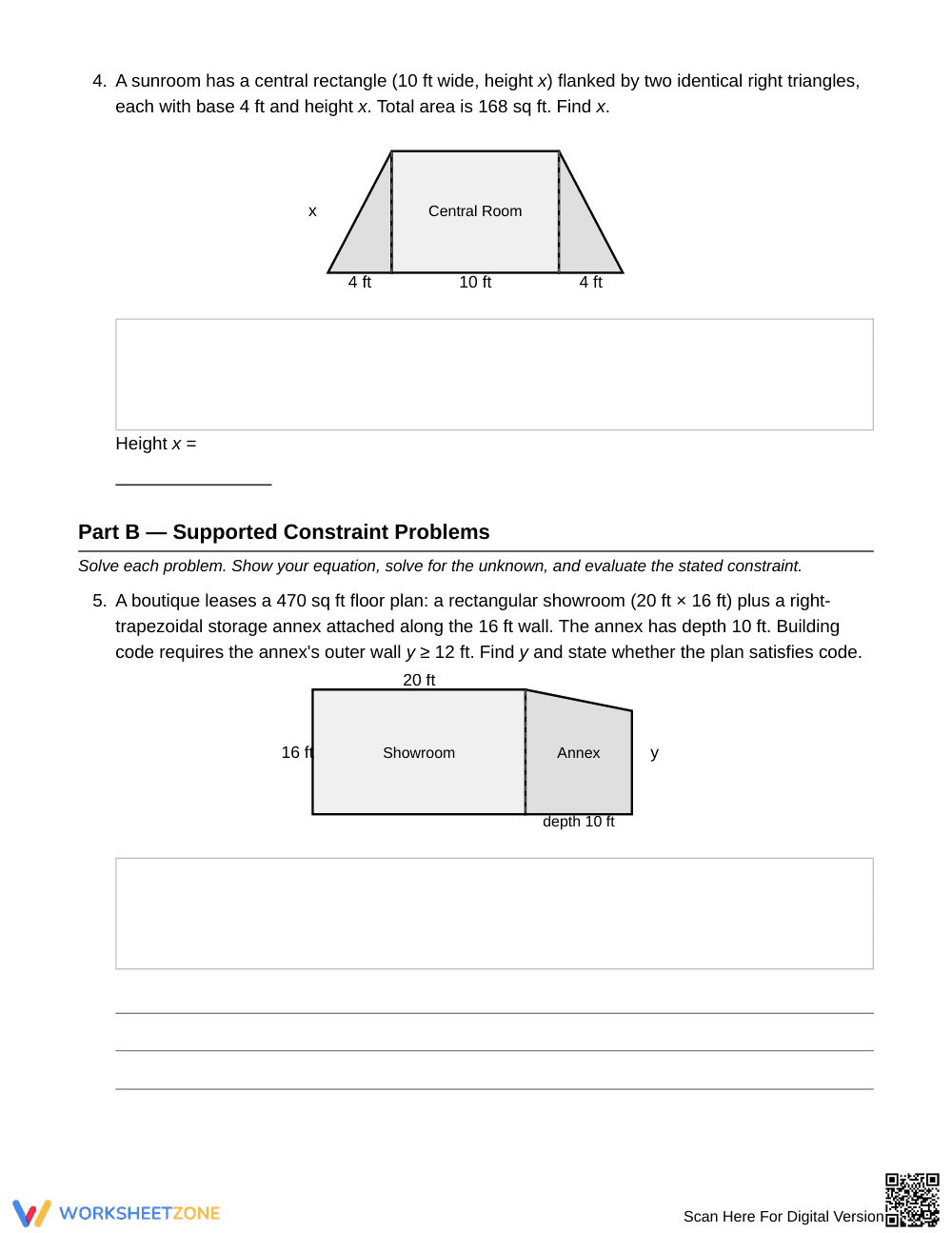 Printable Missing Dimension Area Worksheet | Grade 6 Math - Page 3