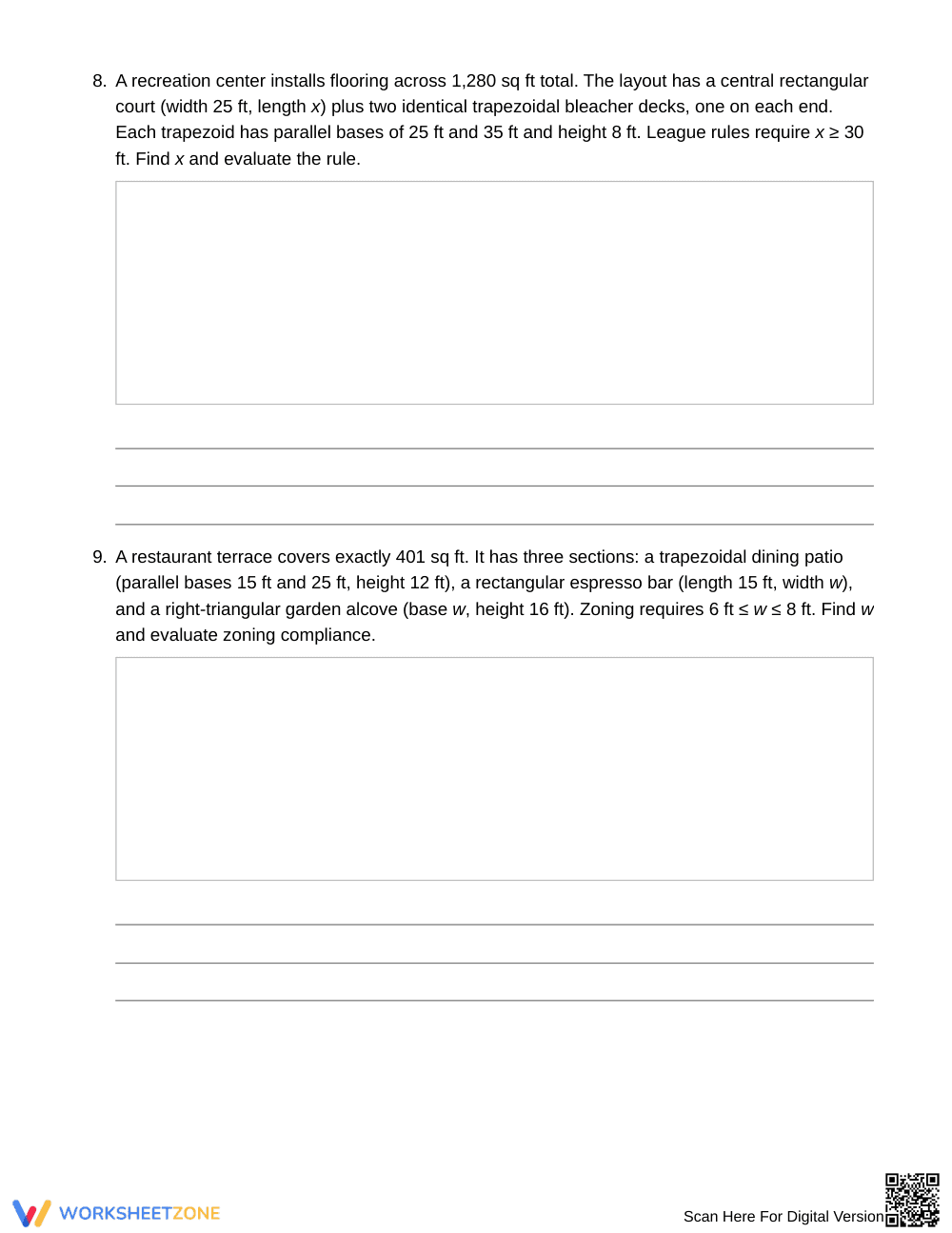 Printable Missing Dimension Area Worksheet | Grade 6 Math - Page 5