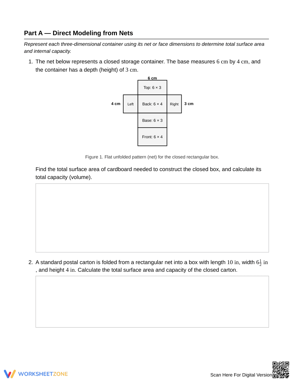 Essential Box Material & Capacity Worksheet | Grade 6 Math - Page 2