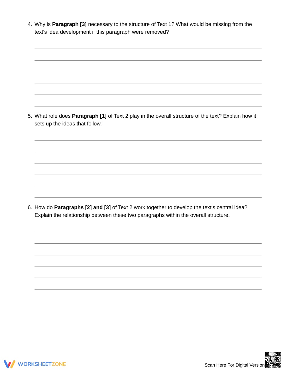 Complete Defending Text Structure Worksheet | Grade 6 ELA - Page 4
