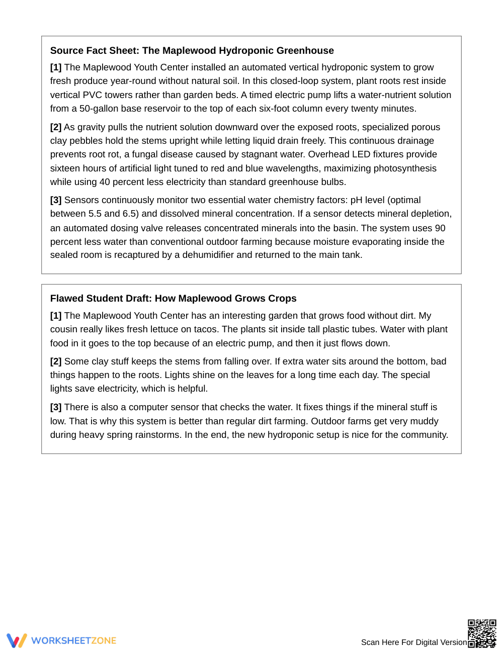 Proven Explanatory Draft Revision Worksheet | Grade 6 ELA - Page 2
