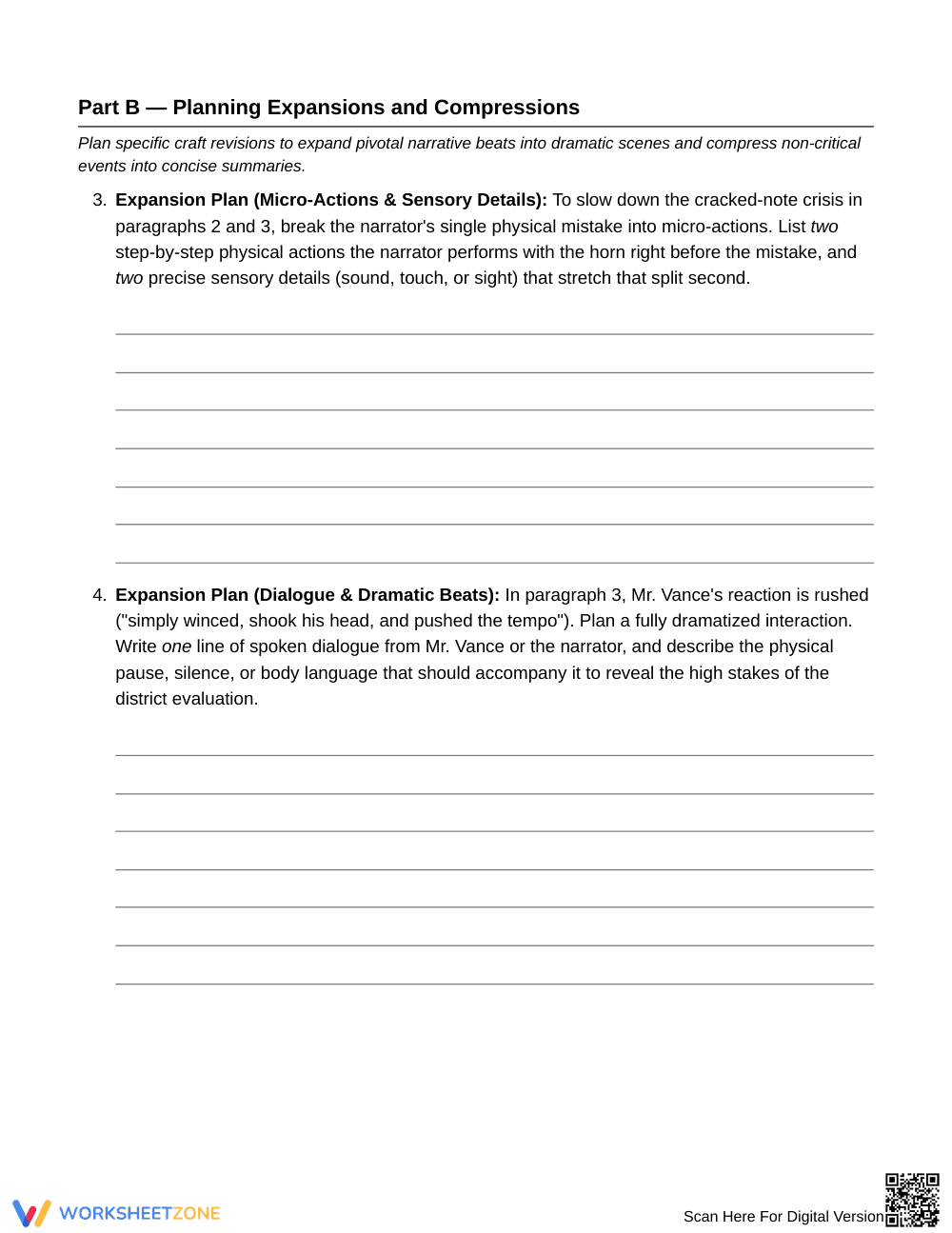 Essential Narrative Pacing Worksheet | Grade 6 ELA - Page 3