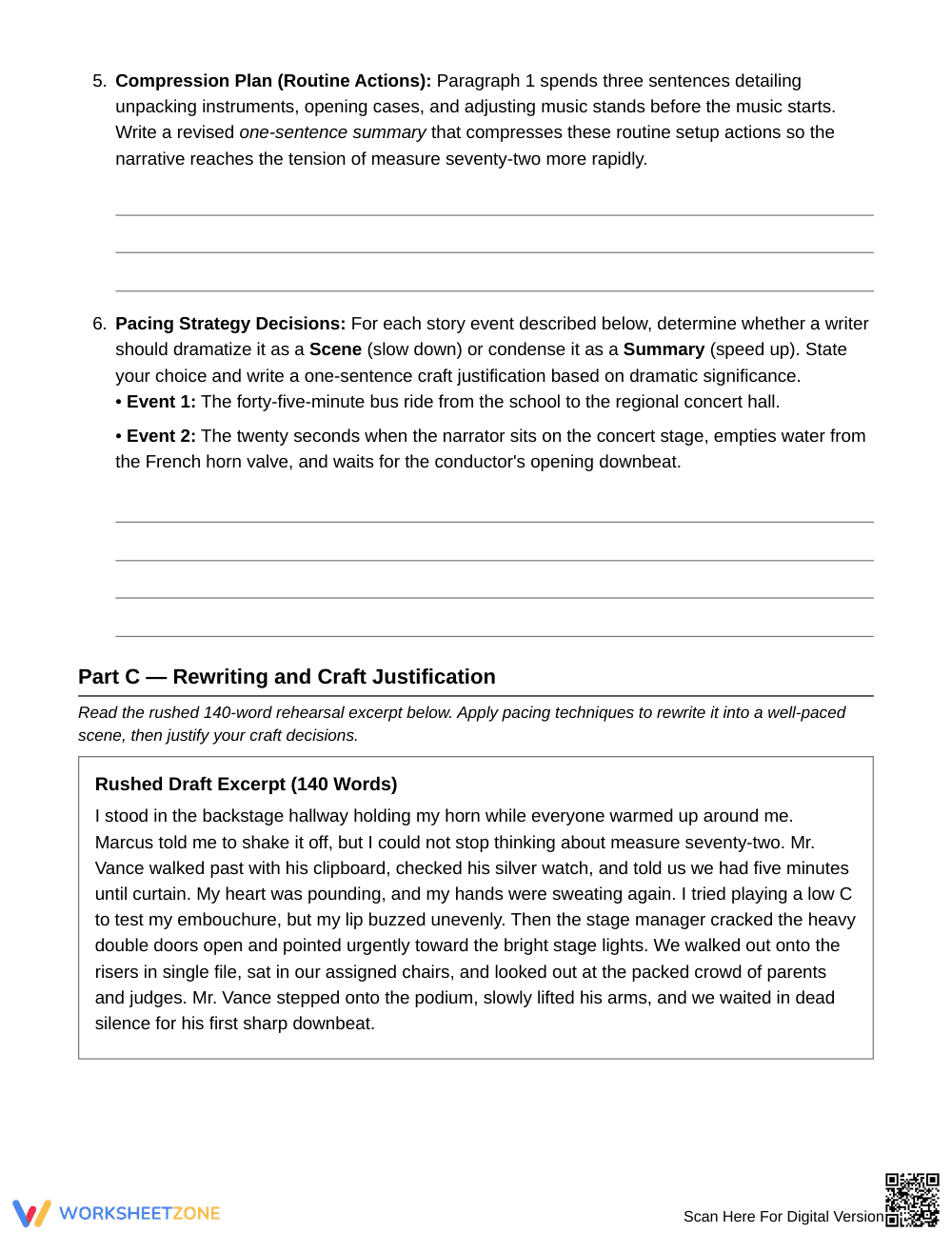 Essential Narrative Pacing Worksheet | Grade 6 ELA - Page 4