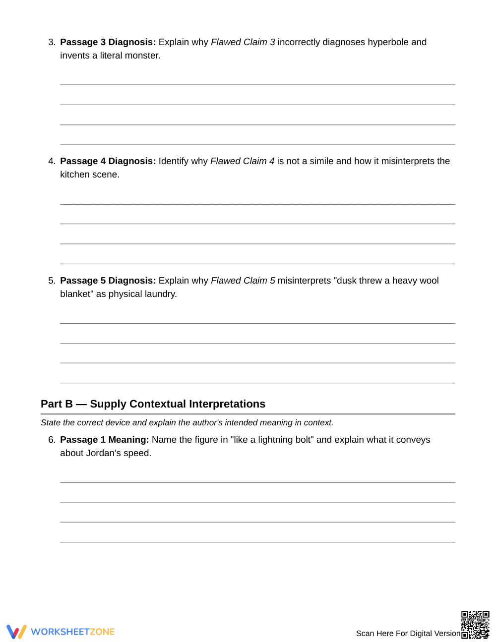 Essential Figurative Language Worksheet | Grade 6 ELA - Page 4