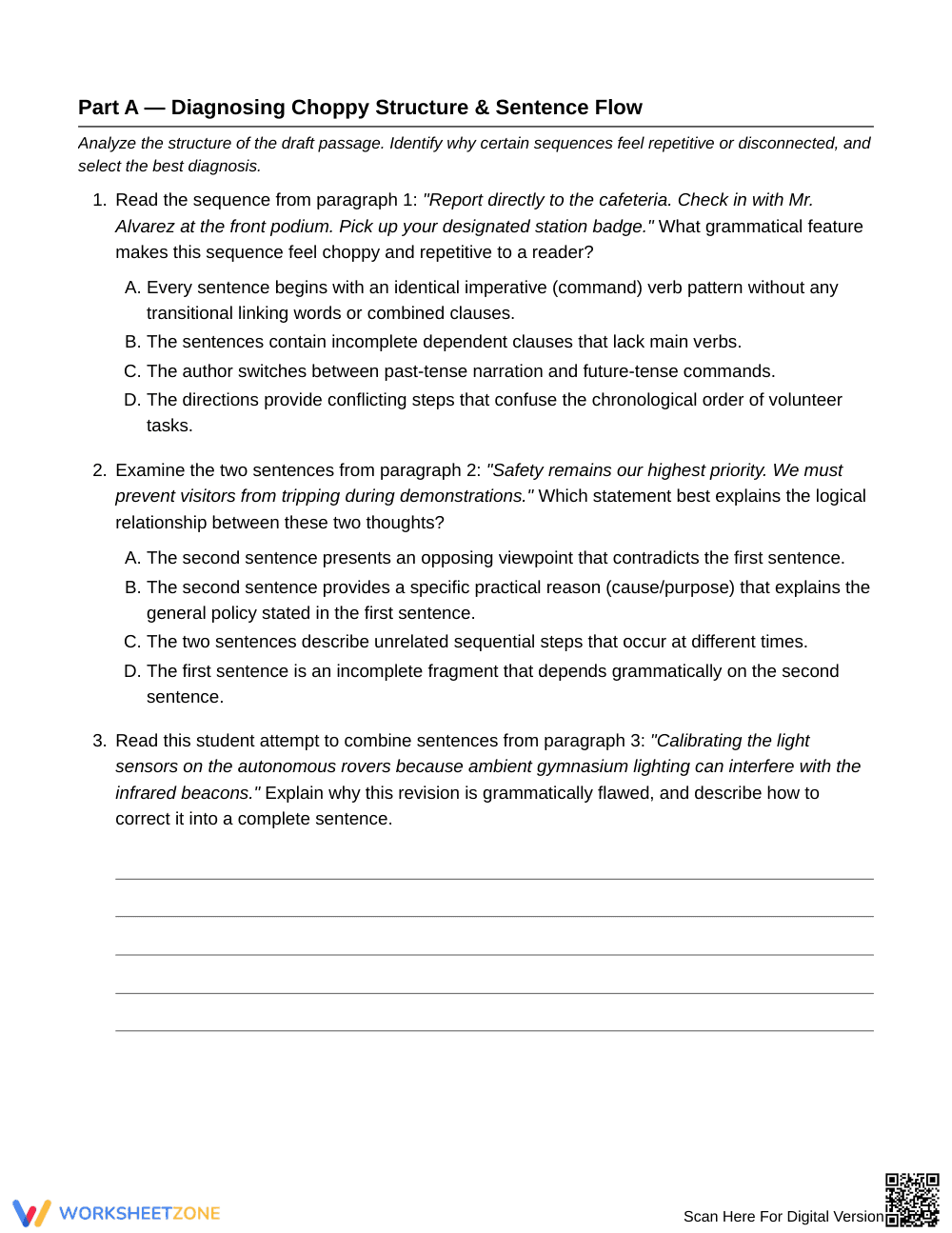Essential Sentence Combining Worksheet | Grade 6 ELA - Page 2