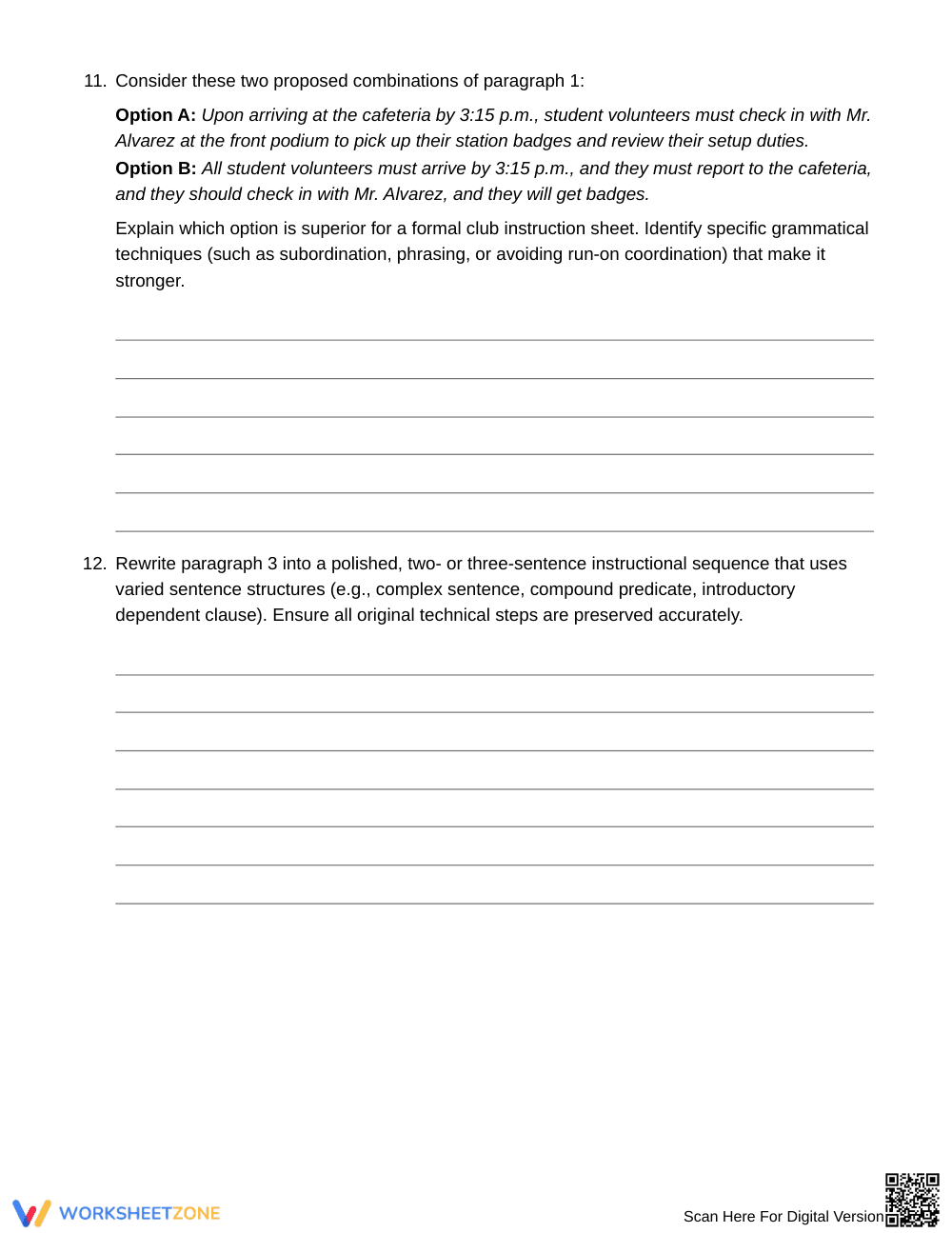 Essential Sentence Combining Worksheet | Grade 6 ELA - Page 5