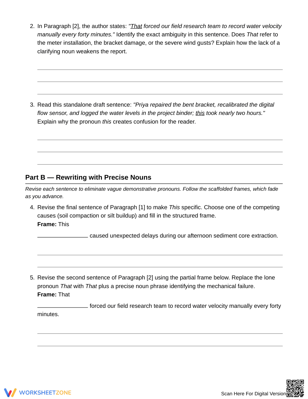 Essential Vague This or That Worksheet | Grade 6 ELA - Page 3