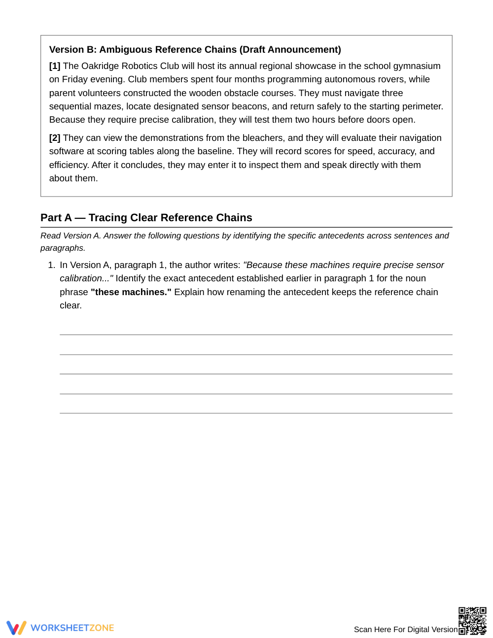 Complete Reference Chains Worksheet | Grade 6 ELA - Page 2