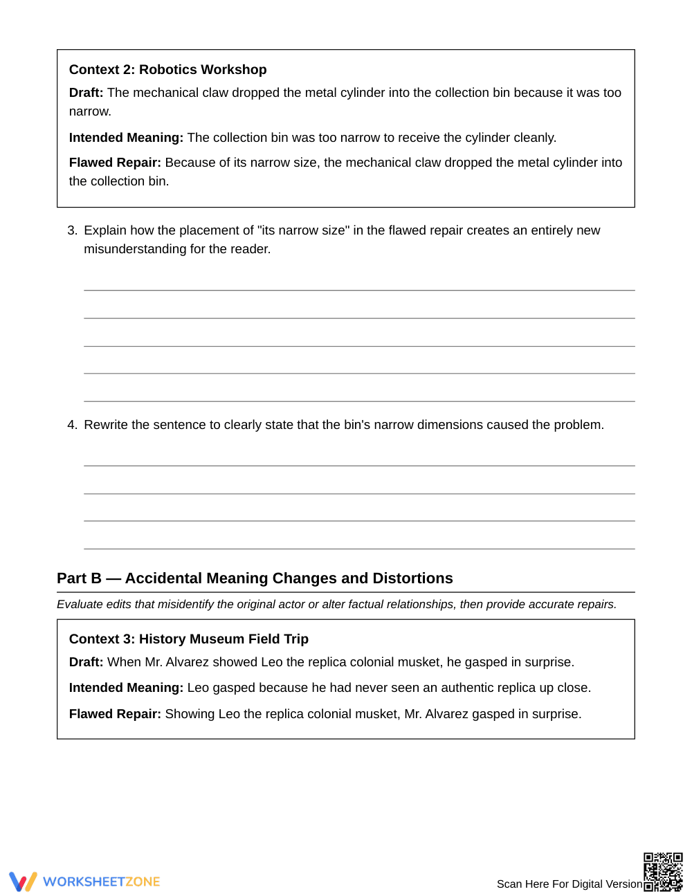 Complete Pronoun Repair Worksheet | Grade 6 ELA - Page 3