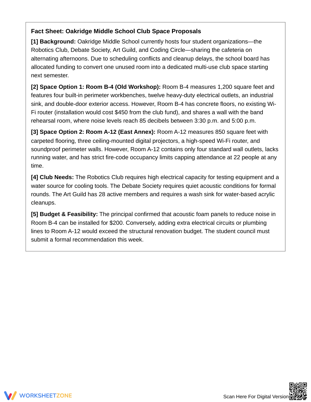 Complete Organizing Reasons Worksheet | Grade 6 ELA - Page 2